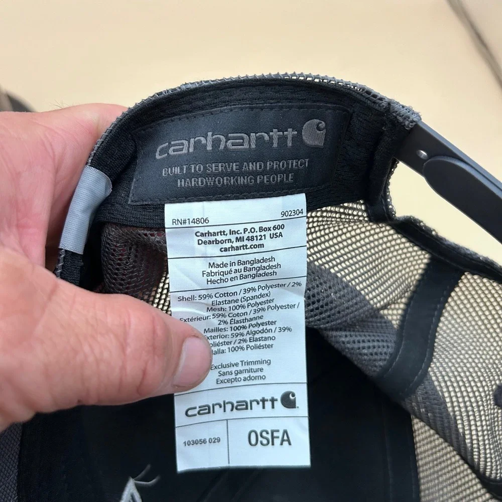 Carhartt Force Mens Navy Blue Carlisle Mesh Back Trucker Hat Snapback 103056 029